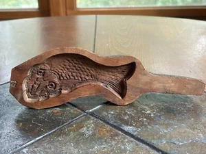 Vintage Butter Cookie Mold Hand Held Fish Design - Picture 1 of 11