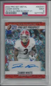2022 Leaf Metal 1990 Auto White Red Kaleidoscope #90-ZWI Zamir White 1/1 - PSA 9 - Picture 1 of 2