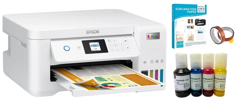 Espon EcoTank Sublimation Printer With Sublimate Paper and Ink Bottles - Image 1 of 1