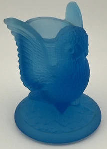 Vintage Westmoreland Glass Blue Owl Toothpick Holder - Picture 1 of 12