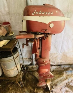 1956 Johnson Outboard 15HP Sea Horse Motor Vintage Original Con. Long Shaft - Picture 1 of 7