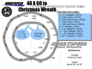LIONEL FASTRACK 40x60 TO A CHRISTMAS TREE WREATH LAYOUT ADD-ON-PACK layout NEW - Picture 1 of 2