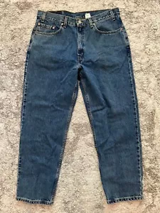 Jeans Vintage Levis 550 Uomo Taglia 38 Blu Denim Relaxed Dritto Bottone Zip Nuovo con etichette - Foto 1 di 13