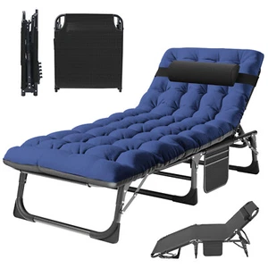 NAIZEA Adultos Portátil Plegable Camping Cuna Cama 4 Niveles Ajustable Cuna con Cojín - Imagen 1 de 16