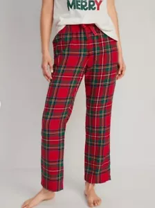 NWT Womens L RED TARTAN PLAID FLANNEL PAJAMA PANT Christmas holiday PJ pockets - Picture 1 of 5