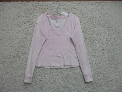 Suéter ROSA Victorias Secret Pequeño Adulto Pullover Recortado Cuello en V Logo Mujer S Foto 1 de 4