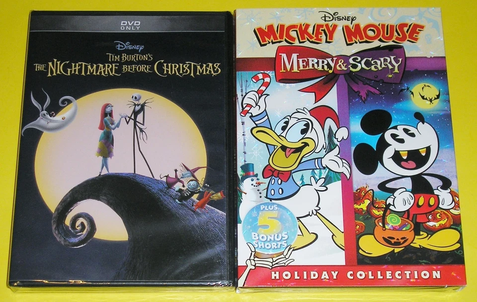 Disney DVD Lot - The Nightmare Before Christmas (New) Mickey Mouse Merry & Scary - Image 1 of 1
