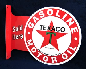 TEXACO Metal Flange Sign ~ Garage Shop Man Cave Bar Wall Decor ~ MADE in USA - Picture 1 of 14