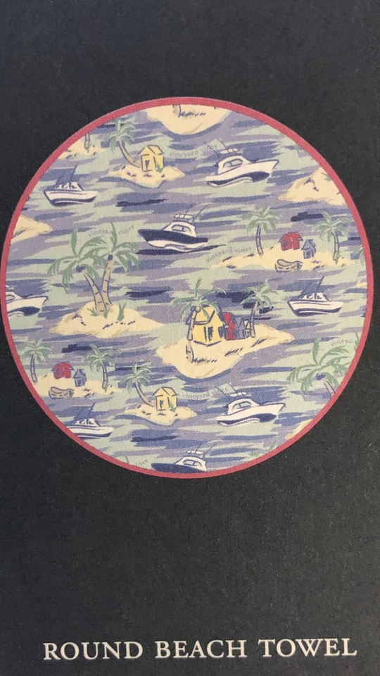 NUEVO CON ETIQUETAS Vineyard Vines Target redondo 60 pulgadas toalla de océano manta de playa  Foto 1 de 1