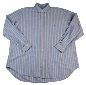 Polo Ralph Lauren Calce Clásico L/S Oxford Botones A Rayas Carne Poni Para Hombres 2XLT - Imagen 1 de 12