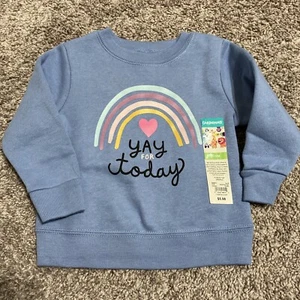 NWT Garanimals Toddler Blue Graphic Heart Fleece Top Sz 6-9 Months - Picture 1 of 1