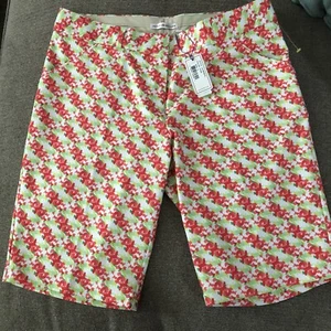 Peter Millar Womens Athletic Knee Shorts Print Poly Spandex Sz 6 - Picture 1 of 12