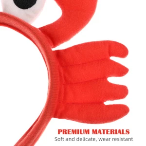 Bandas para el cabello de felpa de cangrejo rojo diadema de cangrejo ojo grande aros para el cabello tocado decorativo - Imagen 1 de 10