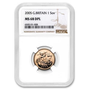 2005 Great Britain Gold Sovereign Elizabeth II MS-68 DPL NGC - Picture 1 of 3