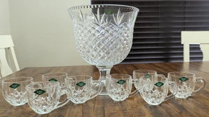 Perforadora Godinger Shannon 24 % cristal plomo corte diamante y 8 tazas - Imagen 1 de 3