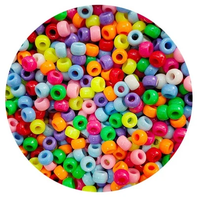 2000+ Juego de cuentas artesanales de plástico multicolor de 6x9 mm a granel, cabello a granel Foto 1 de 4