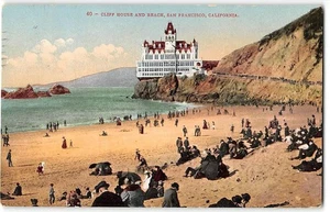 CLIFF HOUSE Beach Scene SAN FRANCISCO California 1910 Mitchell Antique Postcard - Picture 1 of 2