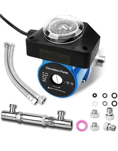 595916 Recirculating Hot Water Pump W/ Timer Stainless Steel Bypass Valve Kit - Picture 1 of 8