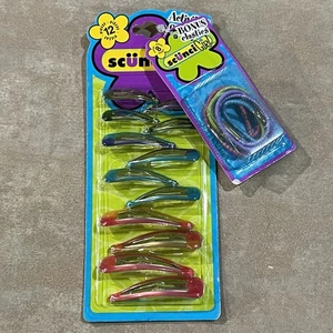 Vintage Y2K Scunci girl 12 Pc Barrett Set w/ 8 Bonus Elastics NOS - Picture 1 of 8