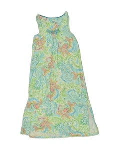 CHAPS Womens Sundress UK 14 Medium Green Floral Cotton AH07 - Picture 1 of 3