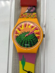 Uhr Original SWATCH Gent TEQUILA (GO102)-Bunt-Kaktus-Mexiko-Tolle Farben-Sonne - Picture 1 of 7