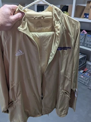 I Adidas Zipper Long Sleeve Pants WCU L West Carolina Catamounts Tan Purple - Image 1 of 4