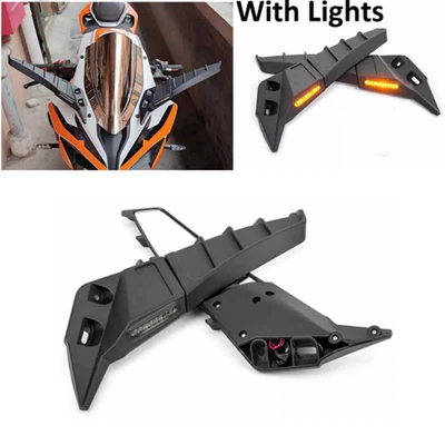 Adjustable Wing Rear view Mirrors w/LED Turn For Honda CBR500R CBR250R CBR300R — 第 1/4 张图片