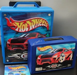 Hot Wheels Carrying Case Lot Lg W/wheels-100 Cars Sm-Holds 24 Cars +Movie Insert - Picture 1 of 22