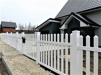 Kunststoffzaun Weiß - Kunststoff Gartenzaun, PVC Zaun, Friesenzaun - Bild 1 von 4