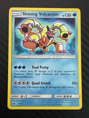 Pokemon TCG Shining Volcanion Shining Legends 27/73 Shiny Holo Rare DMG - Image 1 of 2