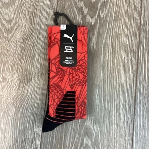 Puma Geometric Terry Crew Socks Red Men's Size 8-12 New Drawstring - Picture 1 of 4
