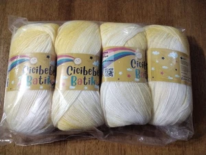 CICIBEBE BABY BATIK DK- LEMON & WHITE RAINBOW YARN 400GR - Picture 1 of 1