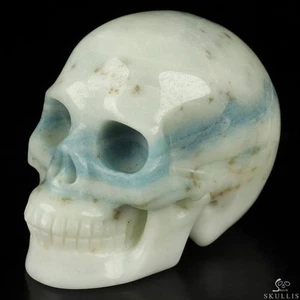 3.5" New Royal Dumortierite Hand Carved Crystal Skull, Realistic, Healing - Picture 1 of 7