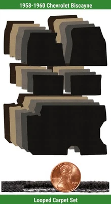 Juego de alfombrillas clásicas personalizadas para Chevrolet Biscayne 58-60 (5 piezas) #6E0 Foto 1 de 4