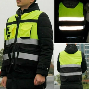 Chaleco de seguridad reflectante chaqueta de conducción trabajador noche chaleco de seguridad N. - Imagen 1 de 12