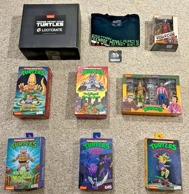 TMNT NECA LOT Claw Shredder, Foot Soldier, Chrome, Metal head, Vernon & Gecko - Image 1 of 4