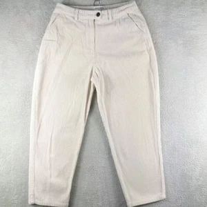 Native Youth Jeans Womens Size M Medium Corduroy White Barrel Wide Leg High Rise - Picture 1 of 10