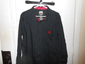 Star Wars Sith Empire Logo Long Sleeve Collared Black Shirt Size Large Cotton - Picture 1 of 3
