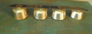 ANTIQUE HORSE SLEIGH CARRIAGE BELLS / TRIPLE CLAPPERS / FOUR GRADUATED SIZES - Picture 1 of 11