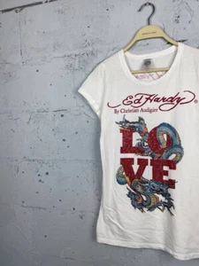 Ed Hardy by Christian Audigier Y2K Rhinestones T-Shirt - Picture 1 of 10