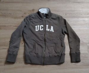 Vintage UCLA Jansport Women's Zip Up Jacket Distressed Fleece Size XLarge Brown