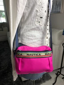 NAUTICA RIPTIDE LOGO CAMERA CROSSBODY BAG HOT PINK - Picture 1 of 6