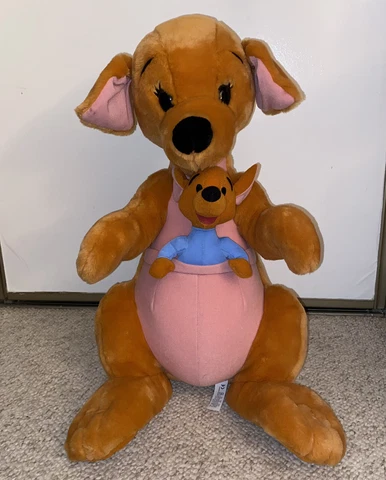 Disney Pooh Jumbo Kanga and Roo 21" Large Plush Stuffed Kangaroo Toy Mattel RARE Cover