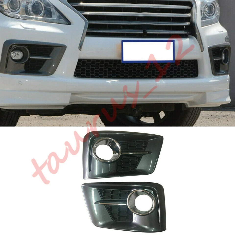 2pcs ABS Paint Front Bumper Fog Light Cover Fit For Lexus LX570 2012-2015  - Изображение 1 из 4