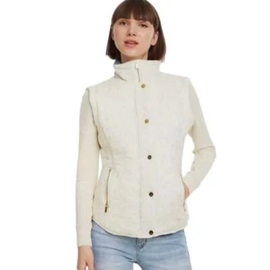 Desigual Quilted Convertible to Vest Jacket Cream Size 2 New - Picture 1 of 15
