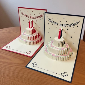 3D Happy Birthday with 3-tier Cake Greeting Card Family Adult Kids - Picture 1 of 17