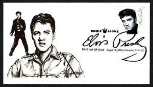 USA, SCOTT # 5009, GLEN FDC COVER OF 2015 ELVIS PRESLEY KING OF ROCK 'N ROLL - Picture 1 of 2