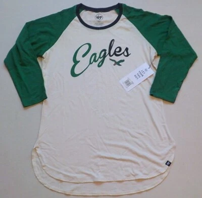 CAMISETA PHILADELPHIA EAGLES MUJER MEZCLA ALGODÓN MANGA LARGA M L XL NUEVA CON ETIQUETAS MARCA 47  Foto 1 de 2