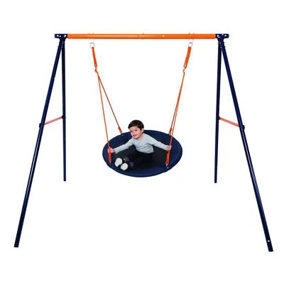 Hedstrom Kids Swing Fabric Nest Swing Blue Kids Garden Family Outdoor Fun - Image 1 of 2