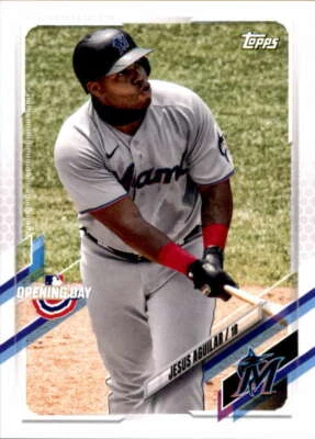 2021 Topps Opening Day #76 Jesus Aguilar Miami Marlins - Image 1 of 2